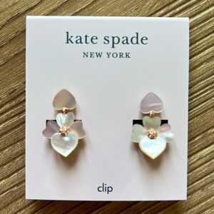 Kate Spade precious pansy clip on earrings